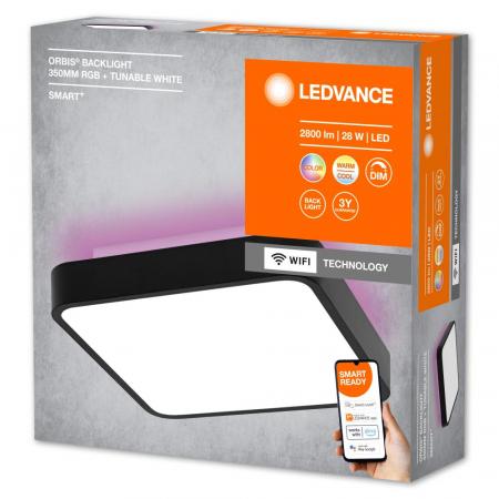 LEDVANCE SMART+ WIFI Orbis Backlite Square Deckenleuchte RGB